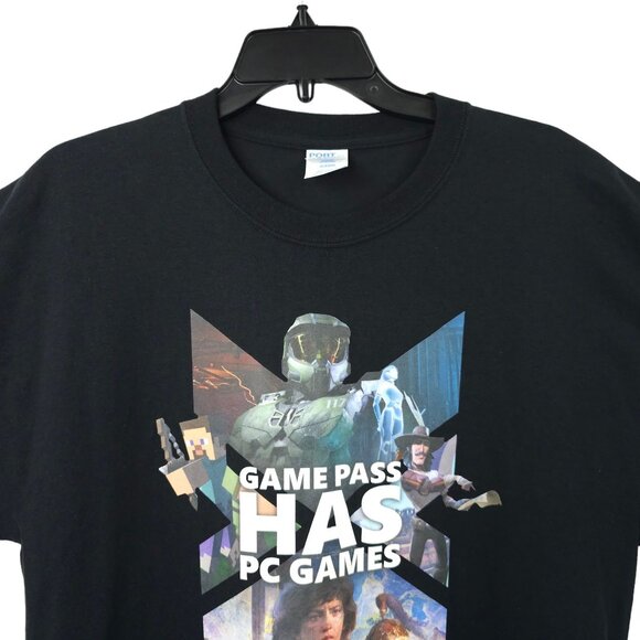 Game Pass Has PC Games Xbox T Shirt Mens XL GameStop Employee Shirt Gaming Halo - Picture 9 of 16